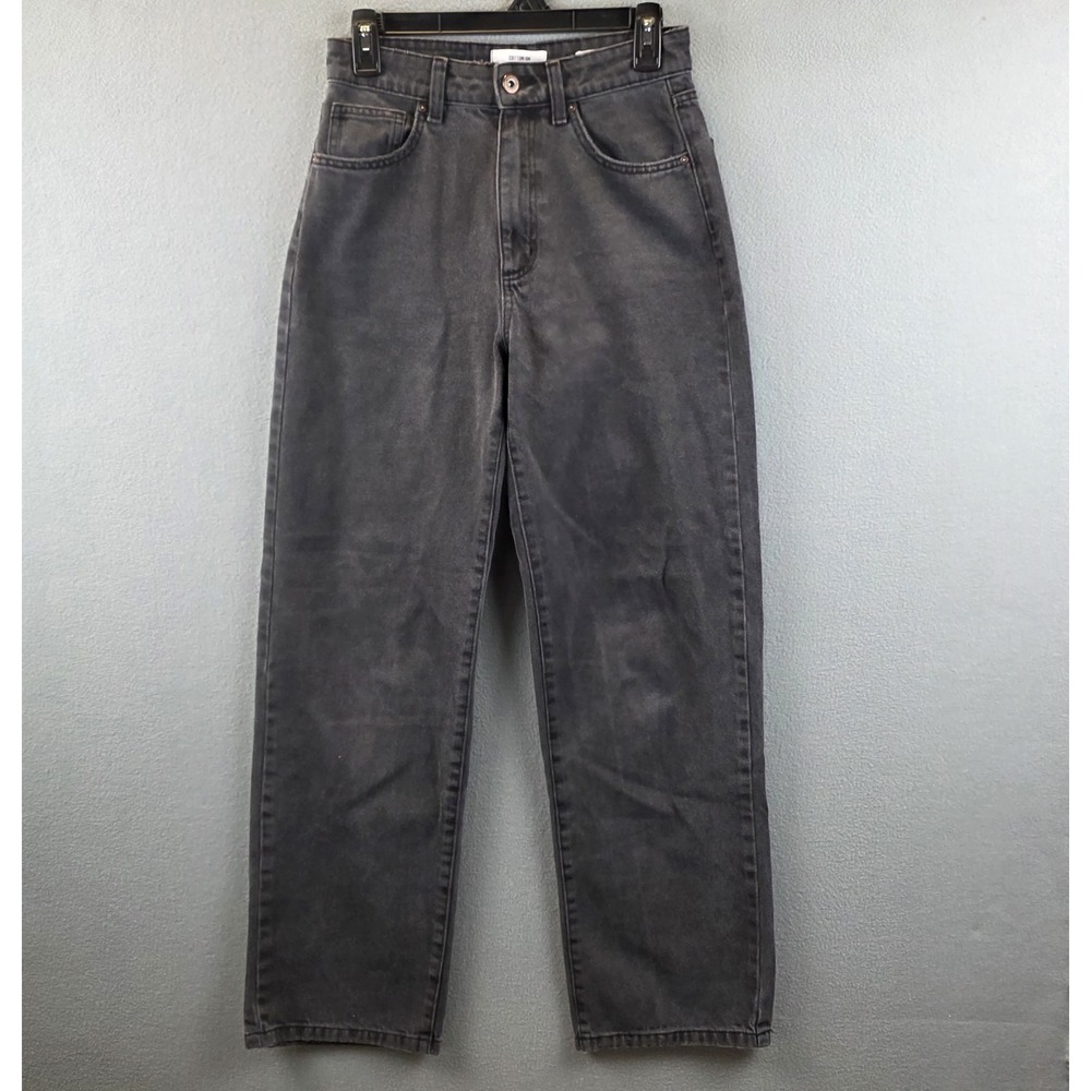 Cotton:On Jeans Women's Size 4 Black High-rise Loose Straight Cotton On 26x30
